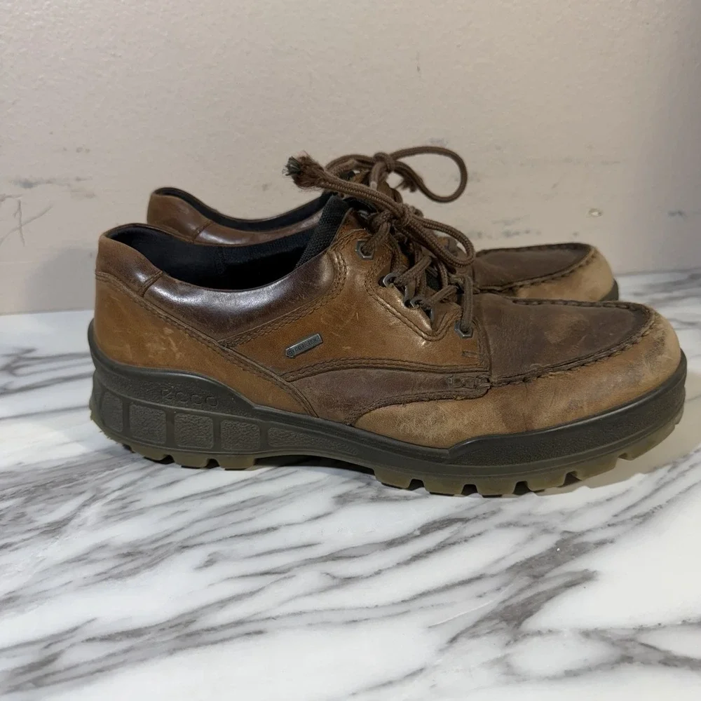 ECCO Men's Track 25 Low GORETEX Brown Leather Sz 10-10.5 44 Hiking‎ Outdoors